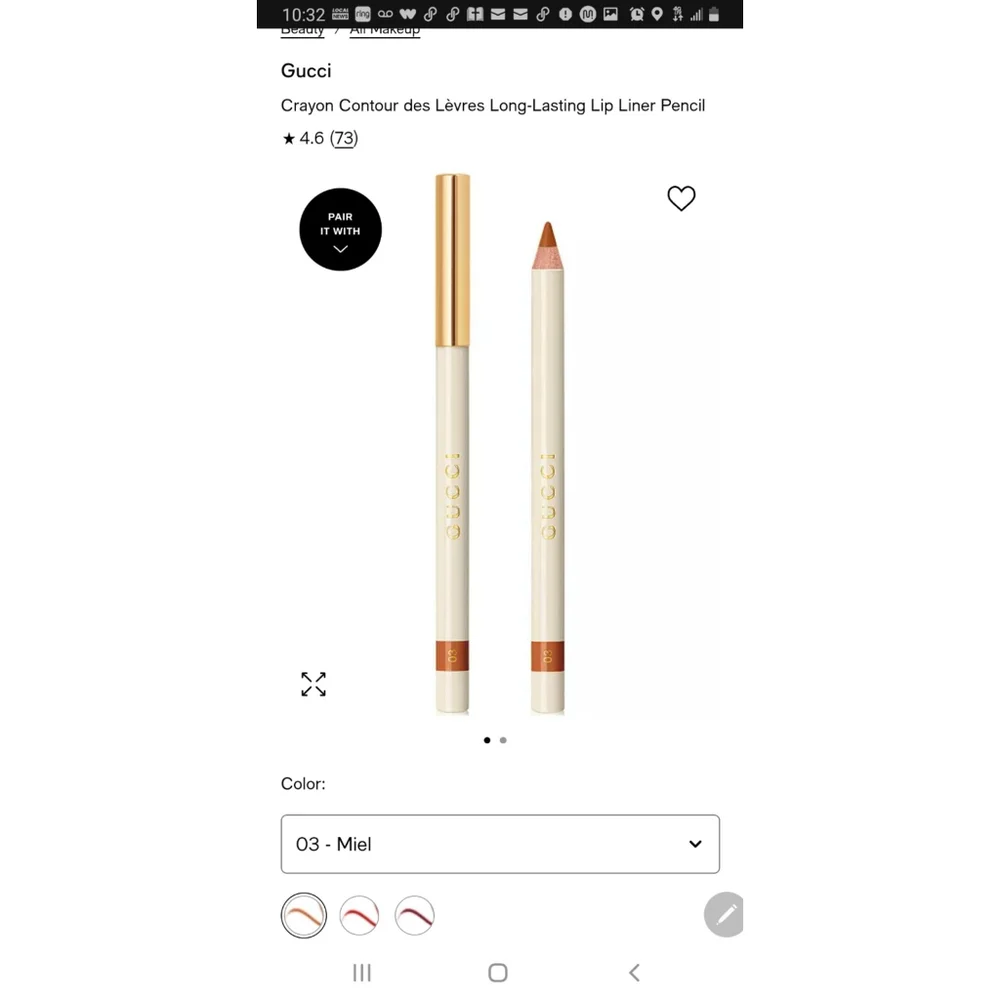 Gucci Lip Pencil Mel-3 Full Size Authentic